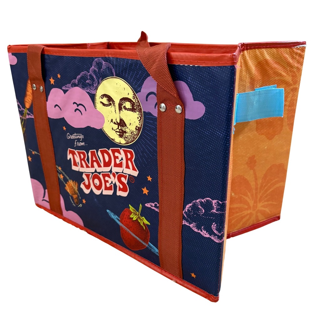 Trader Joes Stand-Up Collapsible Grocery Tote Bag 6 Gallon Celestial‎ 78276 NEW